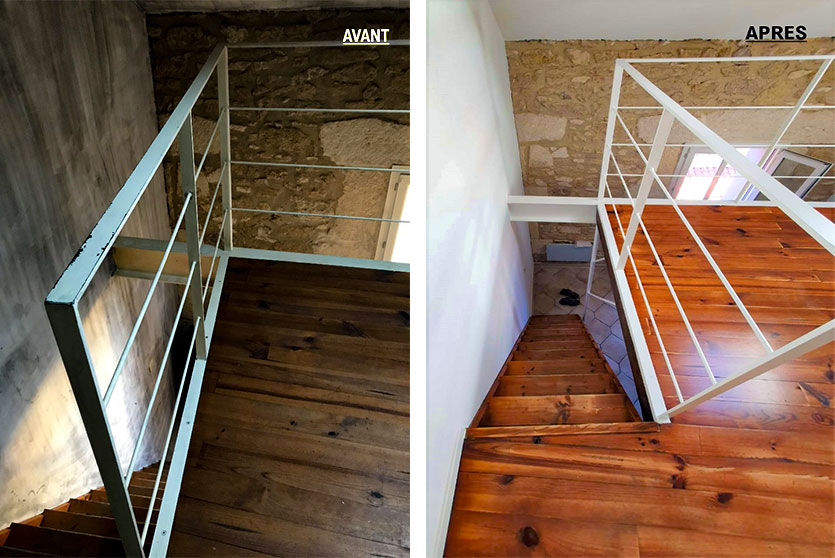 Rénovation-murs-escalier-parquet-RENOVESENS